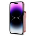 Custodia iPhone 15 Pro Max Tutto in uno con portafoglio e cinturino - Oro rosa