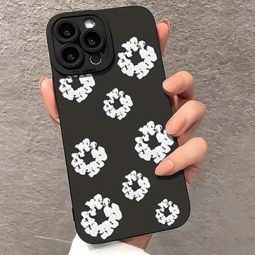 Custodia in TPU per iPhone 15 Pro Max con corona di cotone - Nera