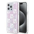 Custodia per iPhone 15 Pro Max DKNY Liquid Glitter Checkered Pattern - Rosa