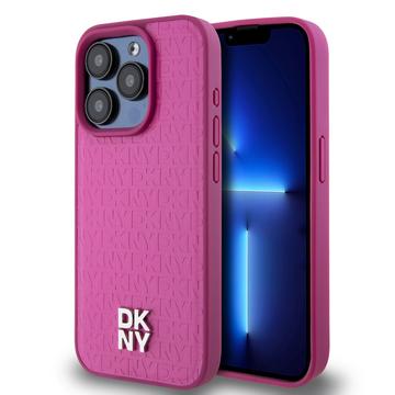 Custodia iPhone 15 Pro Max DKNY Repeat Pattern Stack Logo - Compatibile con MagSafe - Rosa