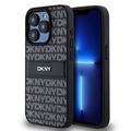 Custodia iPhone 15 Pro Max DKNY Repeat Pattern Tonal Stripe - Nero