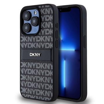 Custodia iPhone 15 Pro Max DKNY Repeat Pattern Tonal Stripe - Nero