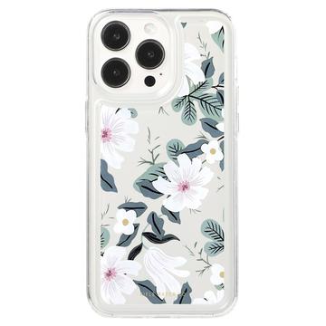 Custodia iPhone 15 Pro Max Fashion TPU - Fiori bianchi