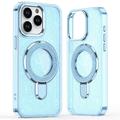 Custodia ibrida iPhone 15 Pro Max Glitter con supporto - Compatibile con MagSafe - Blu