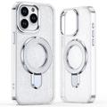 Custodia ibrida iPhone 15 Pro Max Glitter con Kickstand - Compatibile con MagSafe - Trasparente