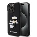 iPhone 15 Pro Max Custodia Karl Lagerfeld 3D in gomma Karl & Choupette NFT - Nero