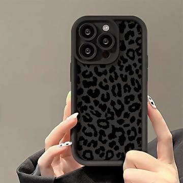 Custodia in TPU con stampa leopardo per iPhone 15 Pro Max - Nera