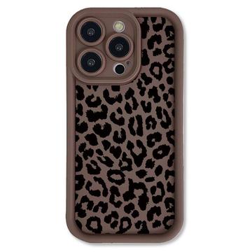 Custodia  in TPU con stampa leopardo per iPhone 15 Pro Max - Caffè