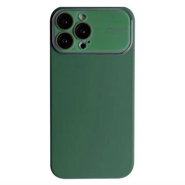 Custodia in Silicone Liquido con Protezione in Vetro Della Lente per iPhone 15 Pro Max - Verde