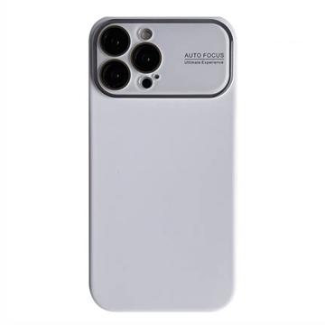 Custodia in Silicone Liquido con Protezione in Vetro Lente per iPhone 15 Pro Max - Bianca