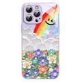 Custodia ibrida iPhone 15 Pro Max Sorriso e arcobaleno - Viola