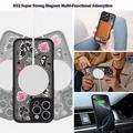 Custodia magnetica protettiva elegante per iPhone 15 Pro Max - Farfalle / Rose