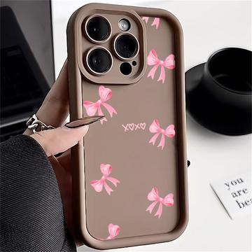 Custodia elegante in TPU antiurto per iPhone 15 Pro Max con bordi rialzati - Marrone / Arco