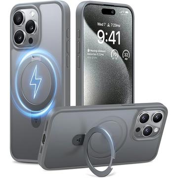 Custodia Torras Upro Ostand Matte per iPhone 15 Pro Max - Compatibile con MagSafe - Grigio titanio