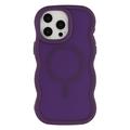 Custodia ibrida magnetica con bordo ondulato per iPhone 15 Pro Max - Viola