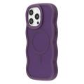 Custodia ibrida magnetica con bordo ondulato per iPhone 15 Pro Max - Viola