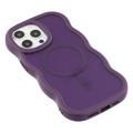 Custodia ibrida magnetica con bordo ondulato per iPhone 15 Pro Max - Viola