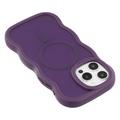 Custodia ibrida magnetica con bordo ondulato per iPhone 15 Pro Max - Viola