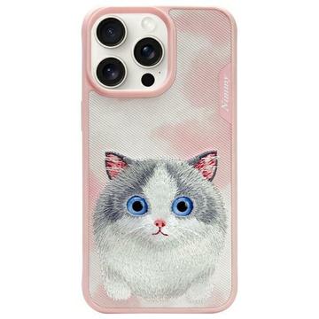 Custodia per gatti iPhone 15 Pro Nimmy Friends Big Eyed Pet 2.0 - Rosa