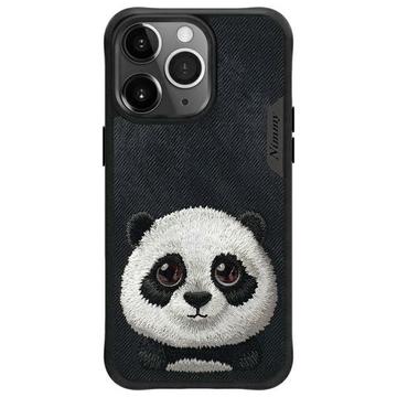 Custodia per iPhone 15 Pro Nimmy Friends Big Eyed Pet 2.0 Panda - Nero