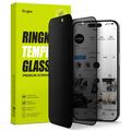 Proteggi schermo in vetro temperato iPhone 15 Pro Ringke TG Privacy - Bordo nero