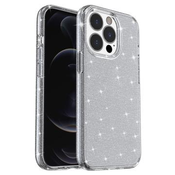 Custodia Ibrida Serie Stylish Glitter per iPhone 15 Pro - Grigia