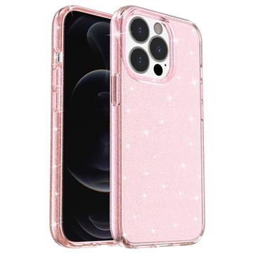 Custodia Ibrida Serie Stylish Glitter per iPhone 15 Pro - Rosa