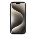 Custodia antiurto in TPU per iPhone 15 Pro con bordi rialzati - Nera / Grande fiocco