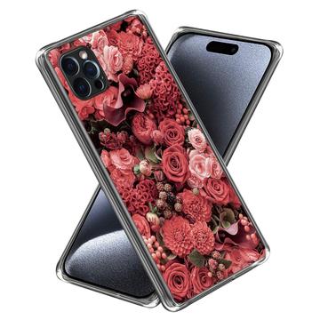 Custodia in TPU Stylish Ultra Sottile per iPhone 15 Pro - Fiori Rossi