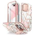 Custodia ibrida iPhone 15 Pro Supcase Cosmo Mag - Marmo rosa