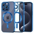 Custodia MagShine per iPhone 15 Pro Tech-Protect - Compatibile con MagSafe - Trasparente / Blu scuro