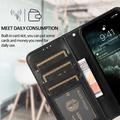 Custodia a portafoglio 2 in 1 in stile vintage per iPhone 15 Pro con coperchio rimovibile - Nera