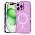 Custodia MagSafe iPhone 15 Pro Wave-Edge Laser Glitter - Translucent Pink