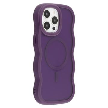 Custodia ibrida magnetica con bordo ondulato per iPhone 15 Pro - Viola