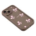 Custodia elegante in TPU antiurto per iPhone 15 con bordi rialzati - Marrone / Arco