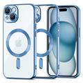 Custodia Tech-Protect MagShine per iPhone 15 - Compatibile con MagSafe - Trasparente / Blu scuro