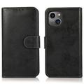 Custodia a portafoglio 2 in 1 in stile vintage per iPhone 15 con coperchio rimovibile