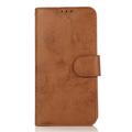 Custodia a portafoglio 2 in 1 in stile vintage per iPhone 15 con coperchio rimovibile - Marrone