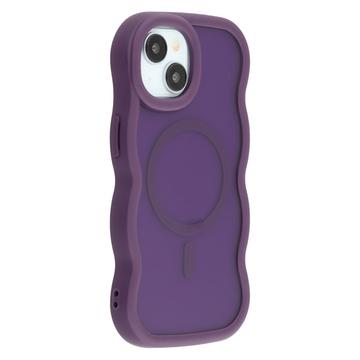 Custodia ibrida magnetica con bordo ondulato per iPhone 15 - Viola