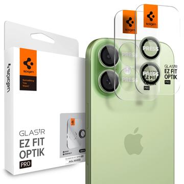 iPhone 16/16 Plus/17 Spigen Glas.tR Ez Fit Optik Pro Proteggi Obiettivo Fotocamera - Verde
