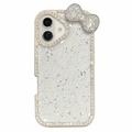 Custodia epossidica con fiocco e strass per iPhone 16