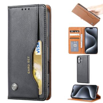 Portafoglio con set di carte per iPhone 16 - Nero