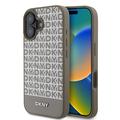 Custodia per iPhone 16 DKNY Repeat Pattern Bottom Stripe - Compatibile con MagSafe - Marrone