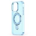 Custodia ibrida iPhone 16 Glitter con supporto - Compatibile con MagSafe - Blu