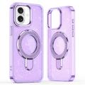 Custodia ibrida iPhone 16 Glitter con Kickstand - Compatibile con MagSafe - Viola