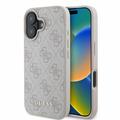 Custodia Ibrida Guess 4G Metal Gold Logo per iPhone 16 - Rosa