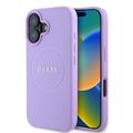 Custodia ibrida Guess Grained Classic Logo per iPhone 16 - Compatibile con MagSafe