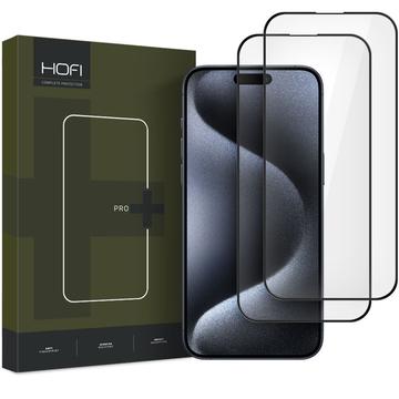 Proteggi Schermo in Vetro Temperato Hofi Premium Pro+ per iPhone 16 - 2 Pezzi - Bordo Nero
