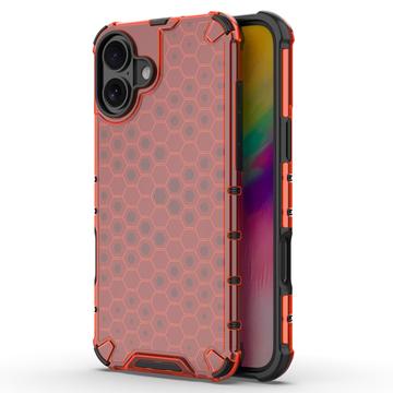 Custodia Ibrida Honeycomb Armored per iPhone 16 - Rossa