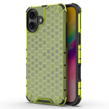 Custodia Ibrida Honeycomb Armored per iPhone 16 - Verde